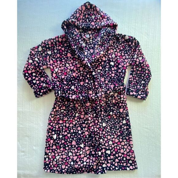 VERA BRADLEY L/XL Fleece Hooded Robe in LOVE YOU LOTS NAVY - Picture 5 of 8